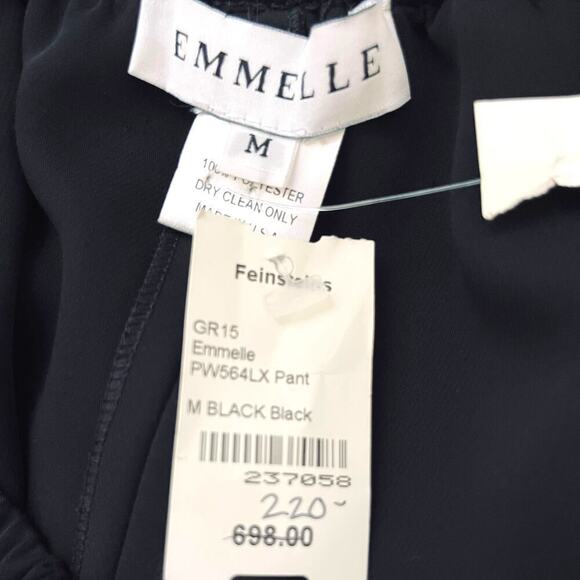 Emmelle Lustrous Crepe Overlap Double Layer Wide Leg Pants Black Womens Sz M NWT - Picture 7 of 8